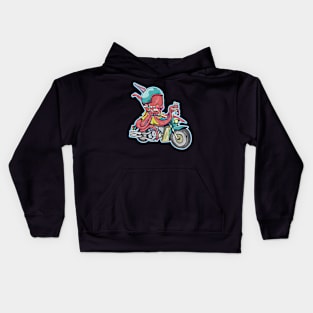 Octopus riding a motorcylce Kids Hoodie